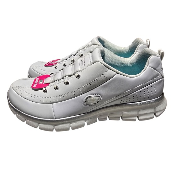 Skechers Shoes Womens 7.5 Elite Class Casual Sneakers White Leather 11644 - Picture 4 of 9